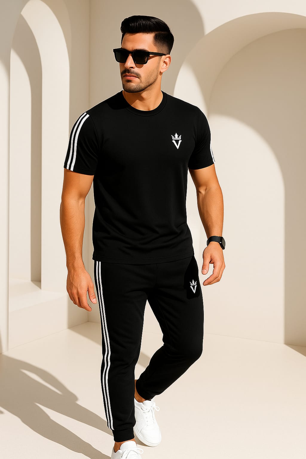 Men’s Premium Black Crown Tracksuit – Street Style & Comfort