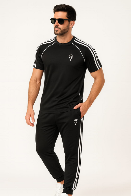 Men’s Premium Black Crown Tracksuit – Street Style & Comfort